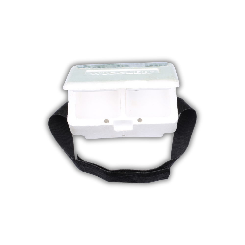 Frigolitask m. Magnetlås för maggot Vit 120x75x40 mm