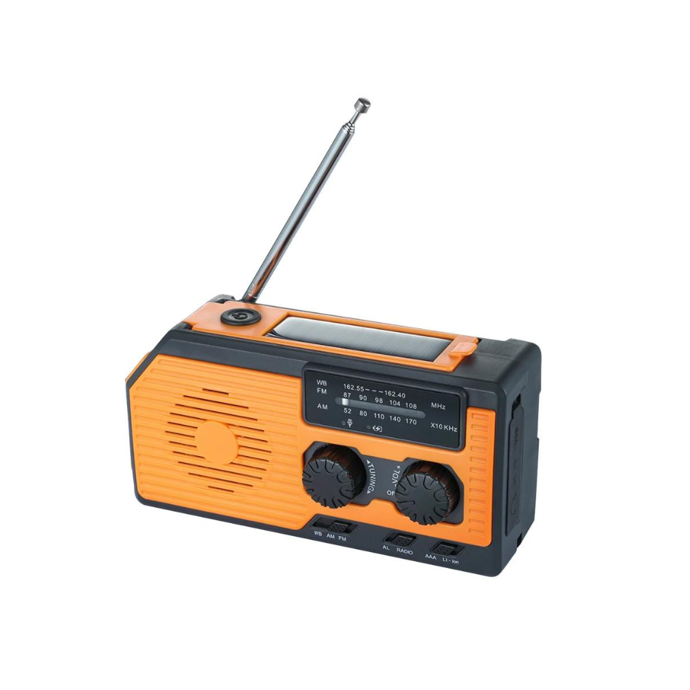 Nödradio AAA Batteri - Vev - Powerbank 4000 mAh - Solcell