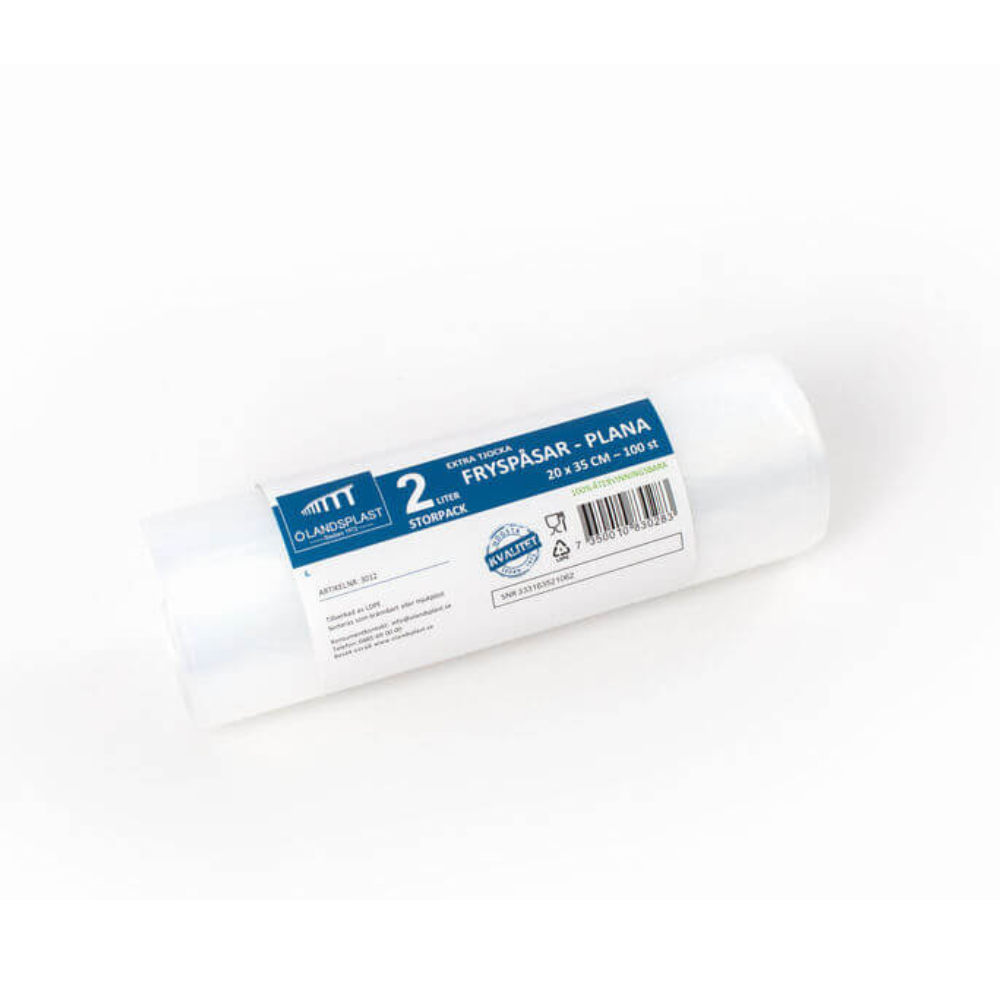 Fryspåsar Ölandsplast Plana - Olika Storlekar